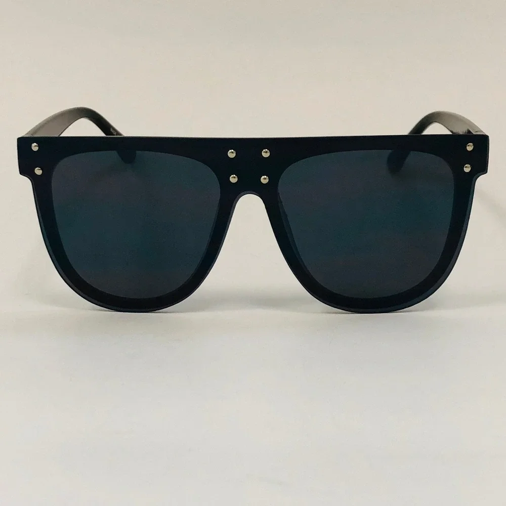 Flat Top Sunglasses Studded‎ Oversized Fashion UV400 Protection Lentes Gafas New
